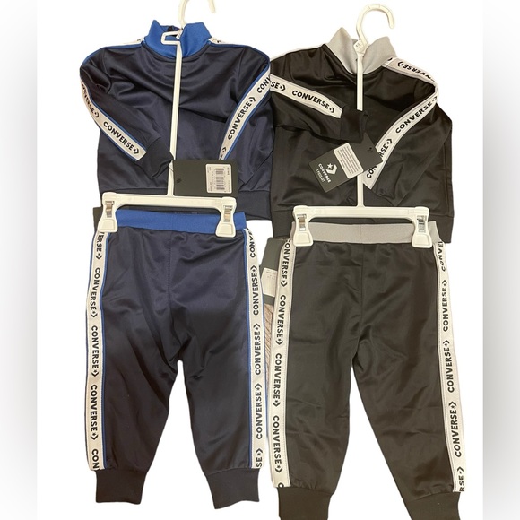 2 Converse baby’s 2 piece track set/12 months 1 black/1 blue retail $44 each - Picture 2 of 15